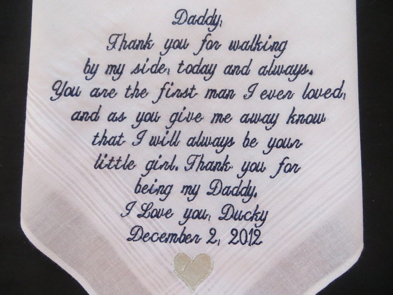 Father of the Bride Wedding Handkerchief | Custom Embroidered Wedding Hankerchief |  Wedding gift for dad | Grandpa Wedding Gift | eMbRoIdEr 