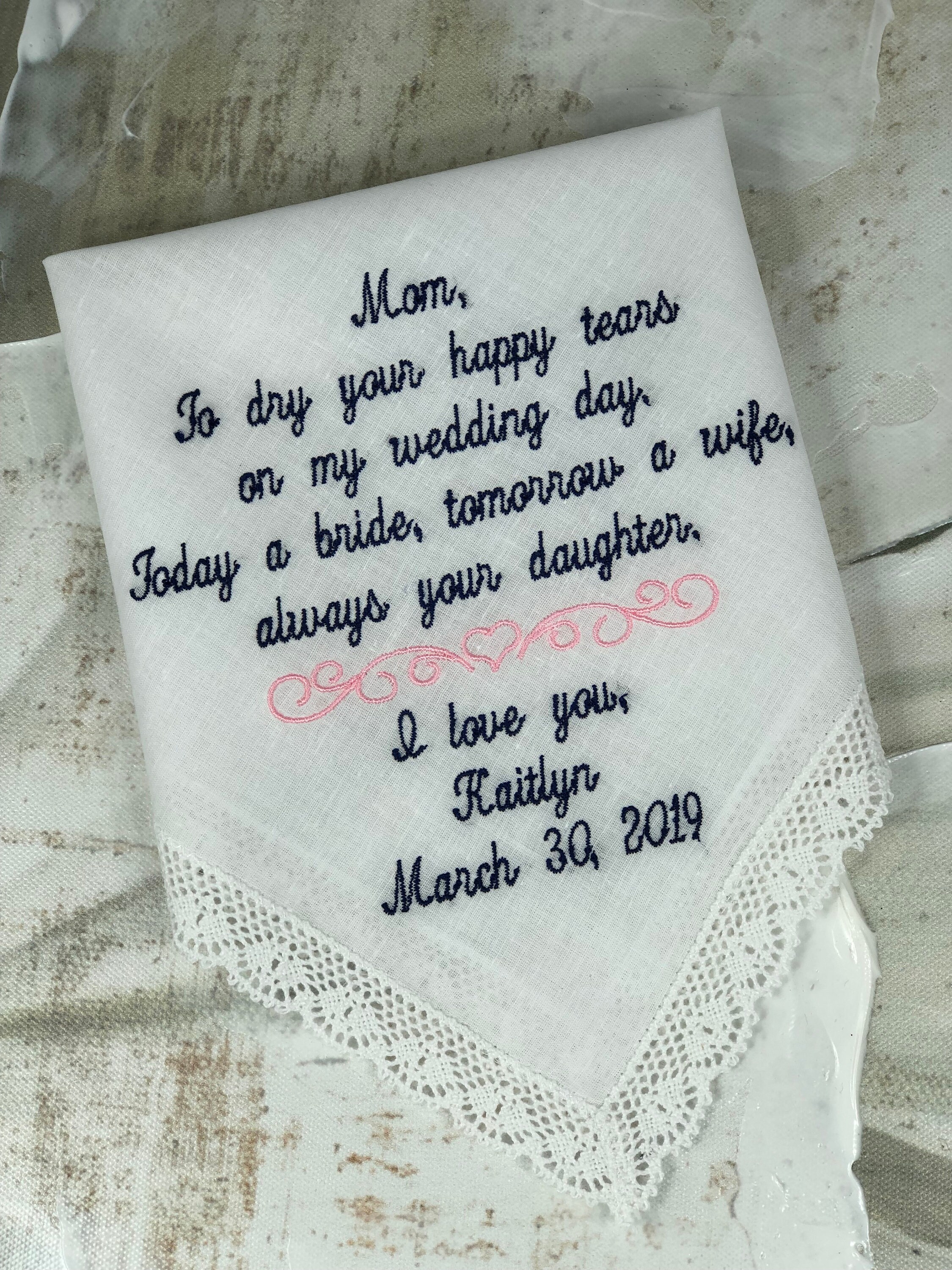 Weddings  Wedding Handkerchief Embroidered | Mother Of The Bride Wedd…