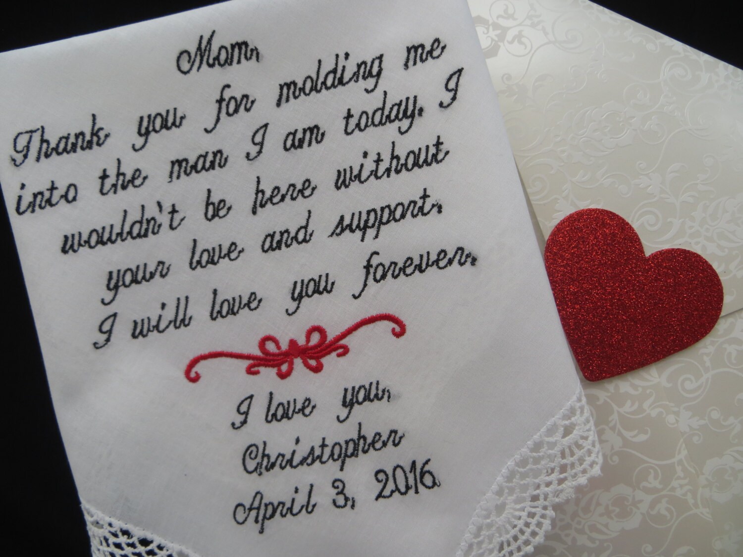 Mother of the Groom Hankerchief-Wedding Handkerchief-EMBROIDERED-CUST…