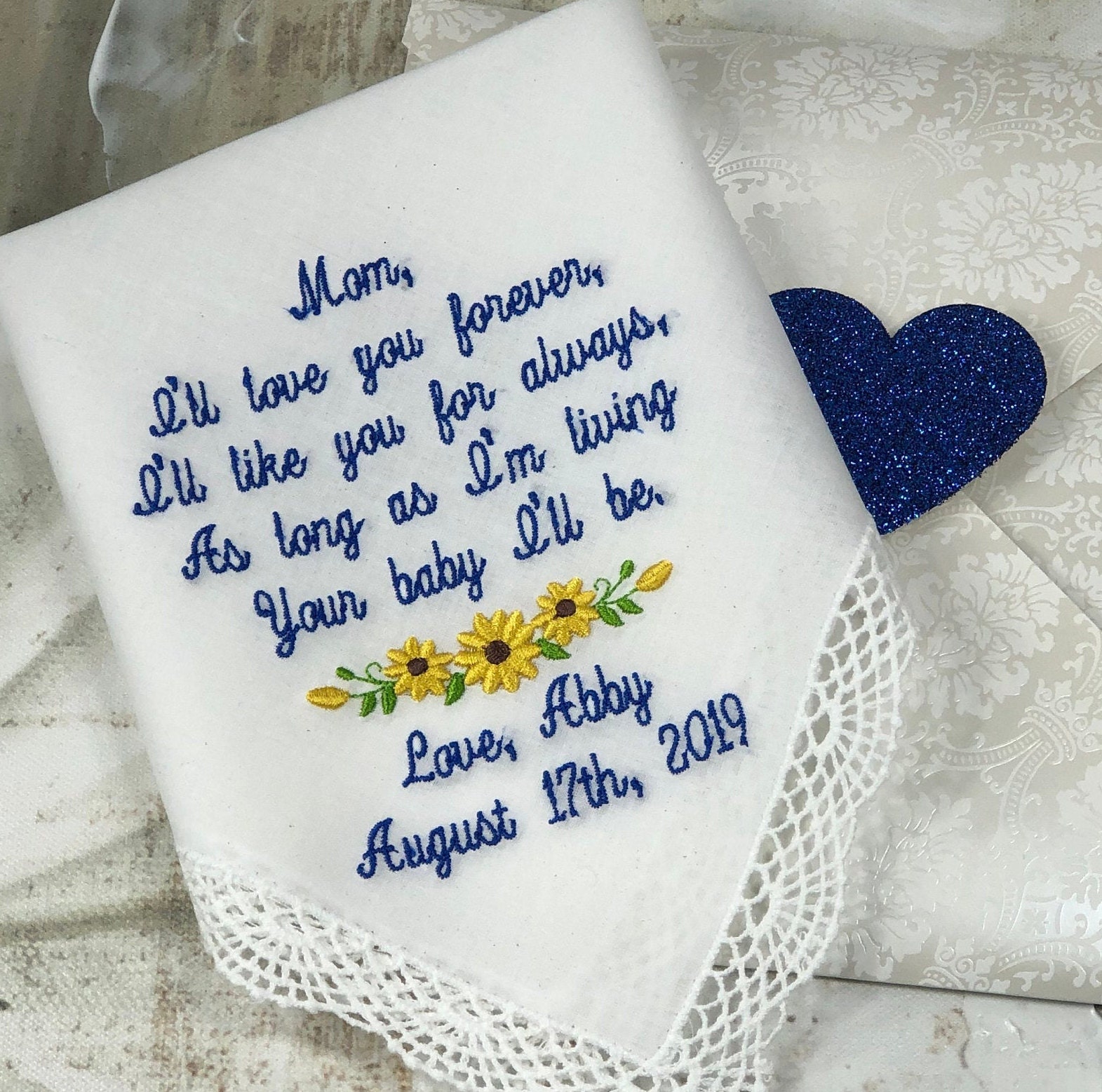 Mother of the Bride Gift, Wedding Handkerchief for Mother of the Brid…