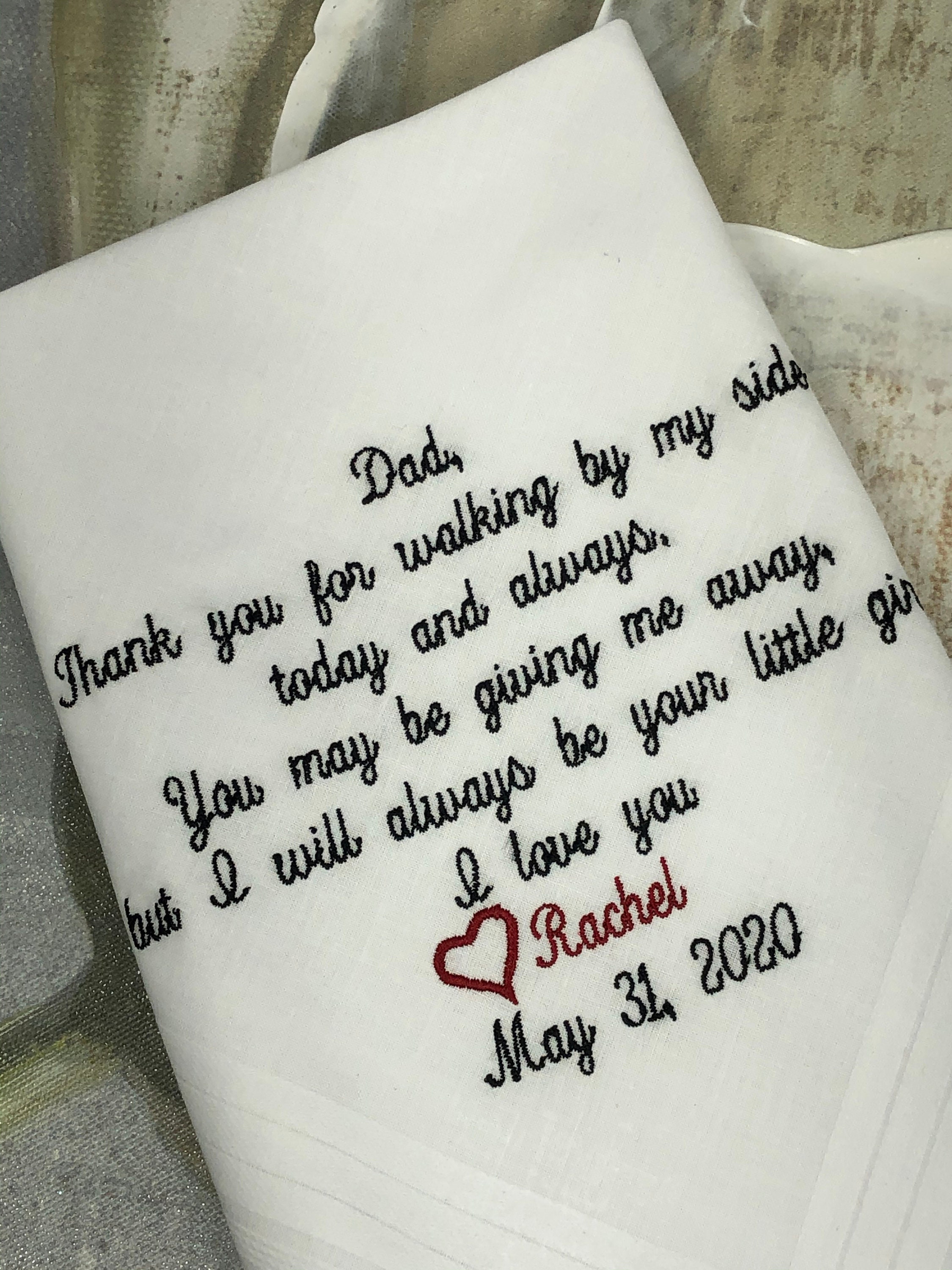Weddings Wedding Handkerchief (Embroidered) Father of the Bride Dad W…