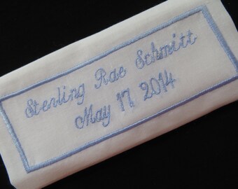 Embroidered Wedding Dress Label. This can be sewn in your wedding gown.