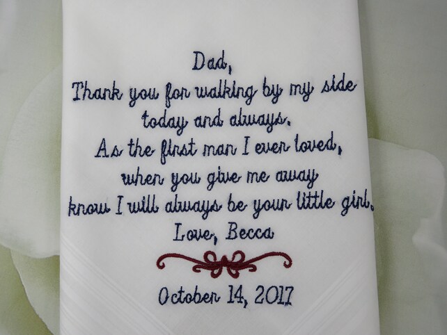 Personalized Wedding Handkerchief For Father Of The Bride Beach