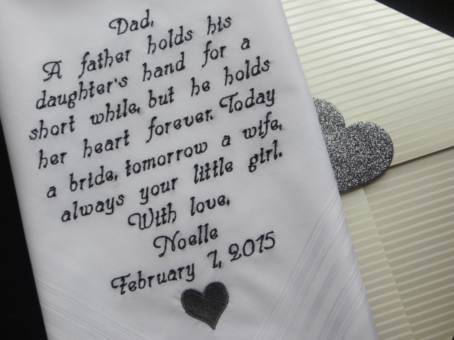 Wedding Handkerchief. Personalized Wedding Handkerchief Father of the ...
