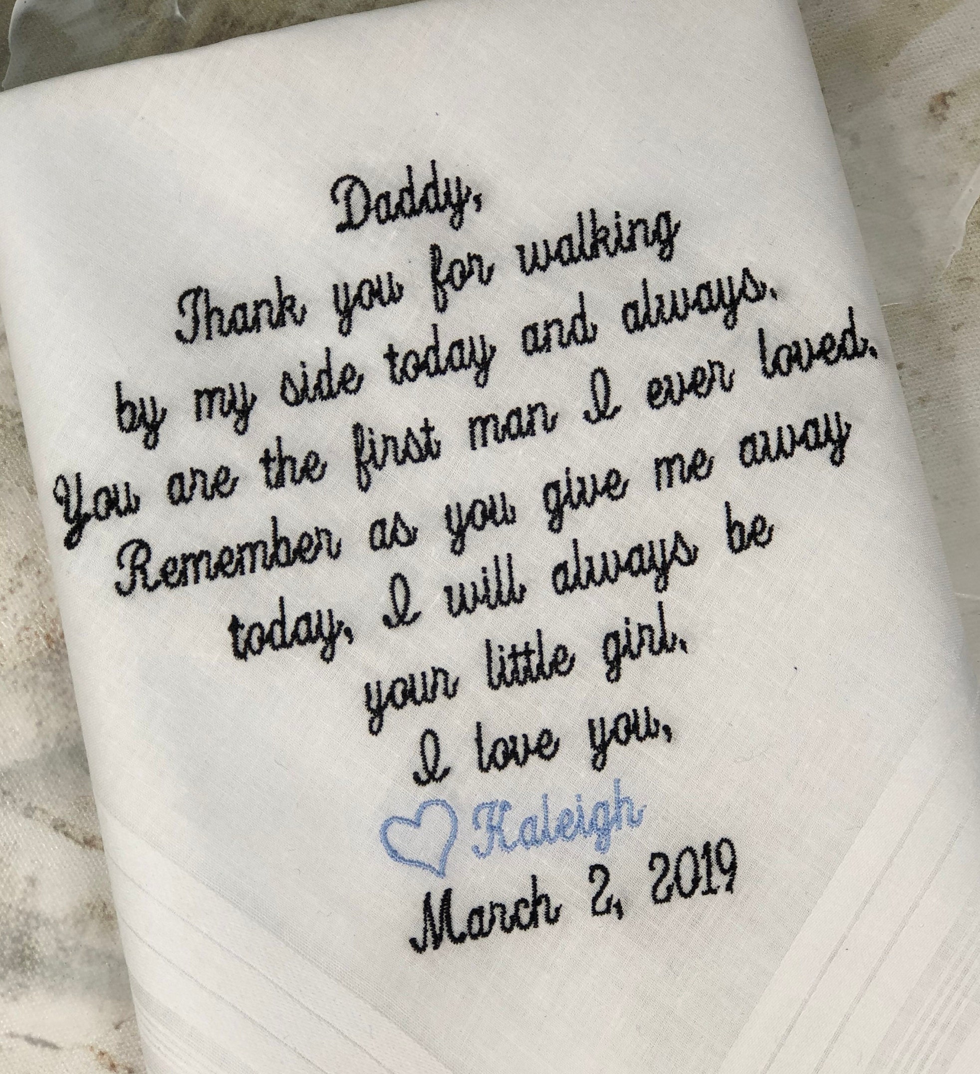 Embroidered Wedding Handkerchief <Personalized Wedding Handkerchie…