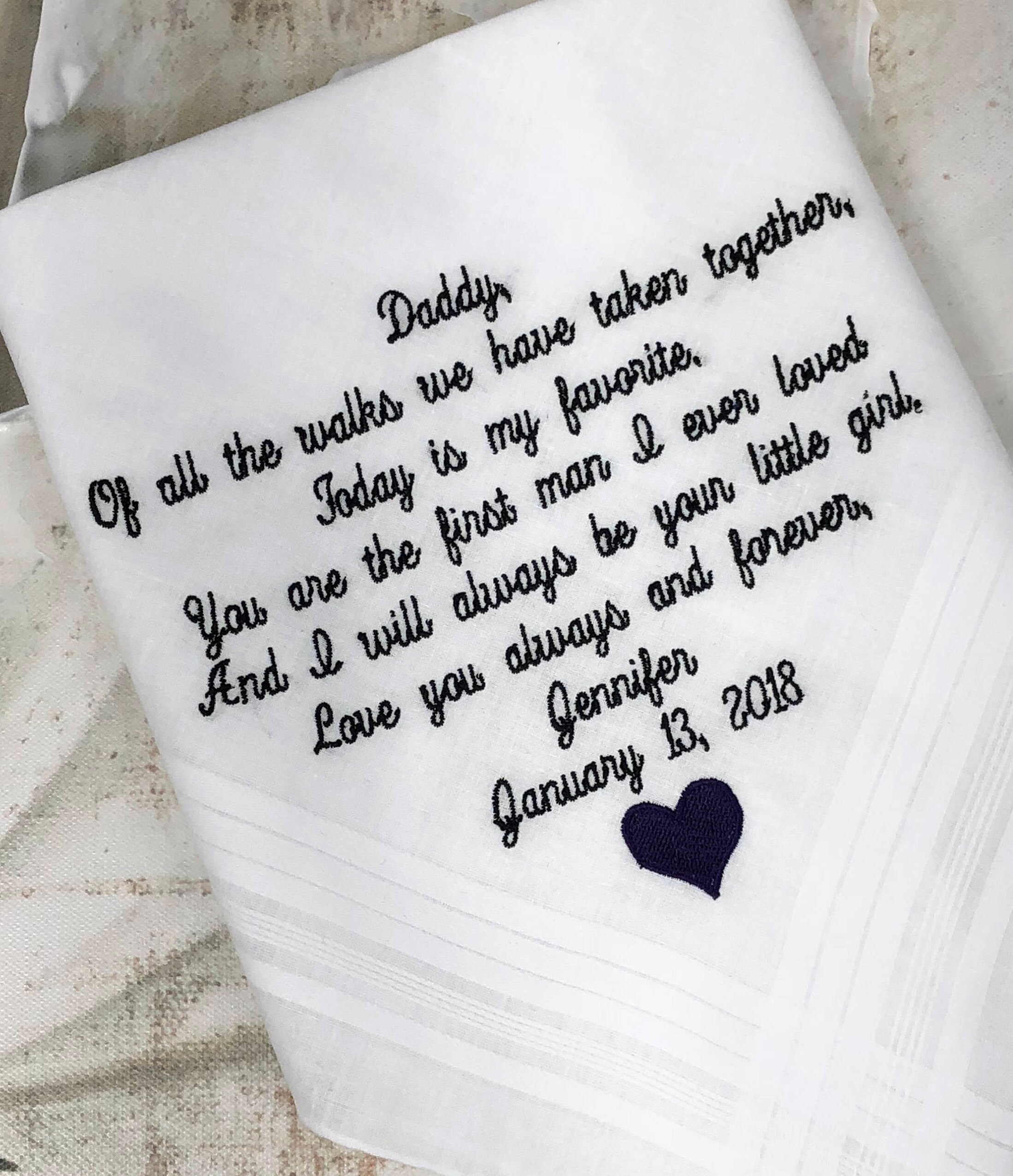 Custom Handkerchief. Father of the Bride. Wedding Handkerchief- Weddi…