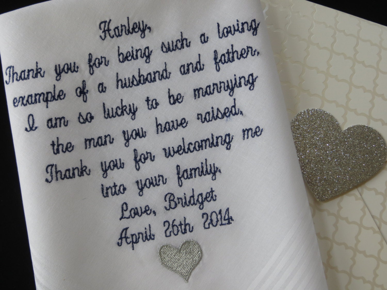 Father of the Groom Wedding Handkerchief. Dad Gift. Thank you for you…