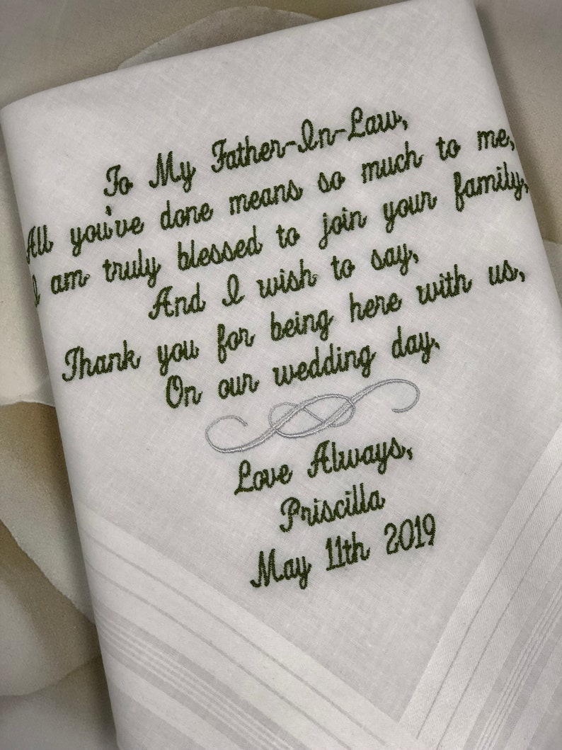 Wedding Handkerchief Father of the Bride Custom Etsy