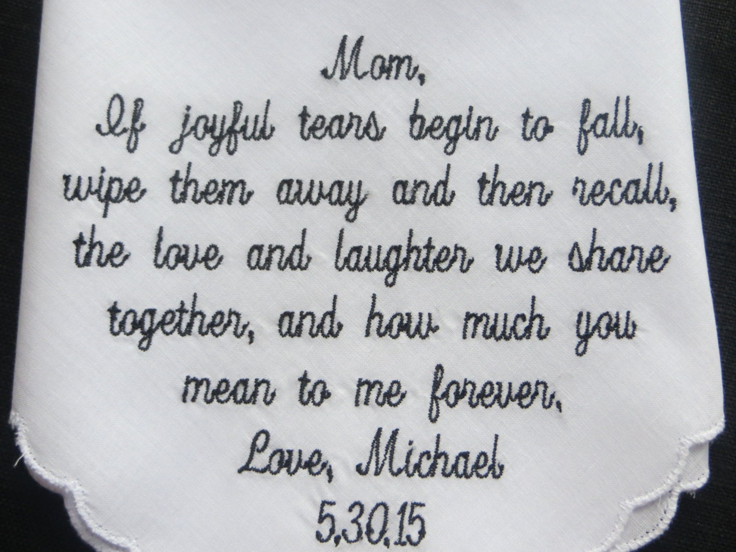 Mother Of The Bride Embroidered Wedding Handkerchief or Mother Of The…