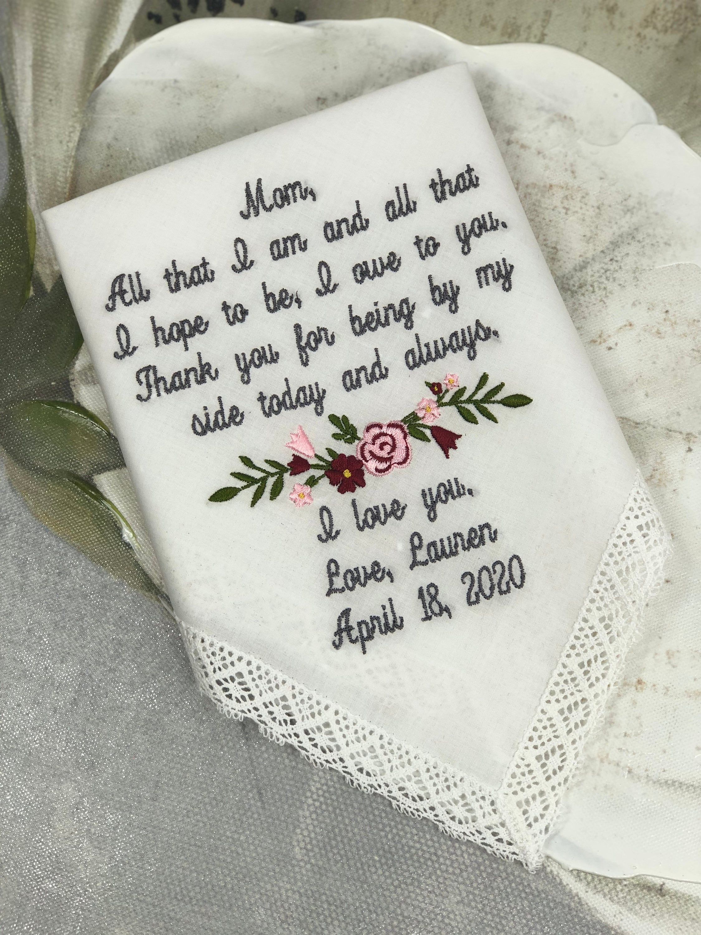 Mother of the Bride Gift from the Bride Weddings Wedding Handkerchief…
