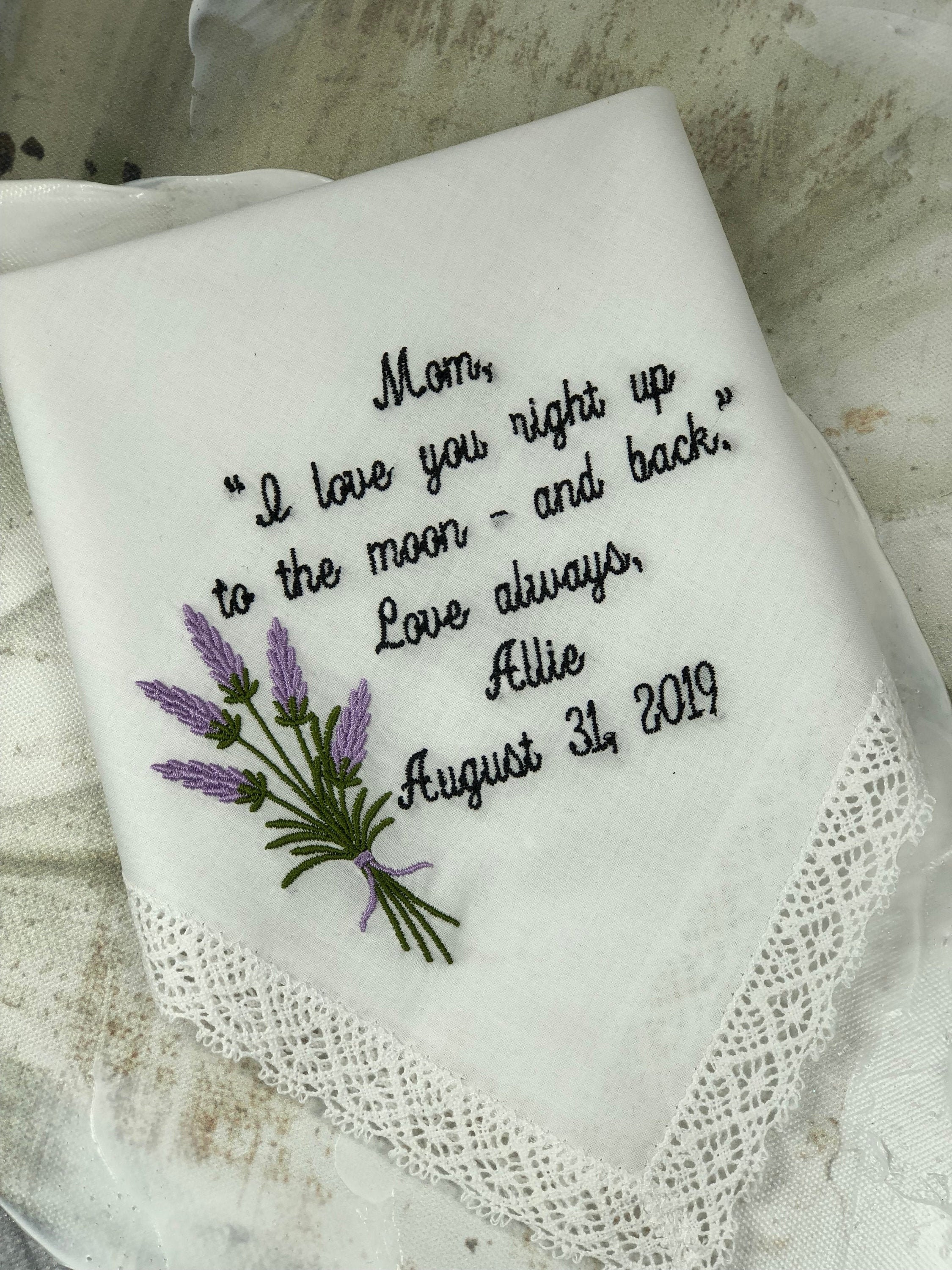 Mother of the Bride Gift, Wedding Handkerchief Embroidered Wedding Gi…