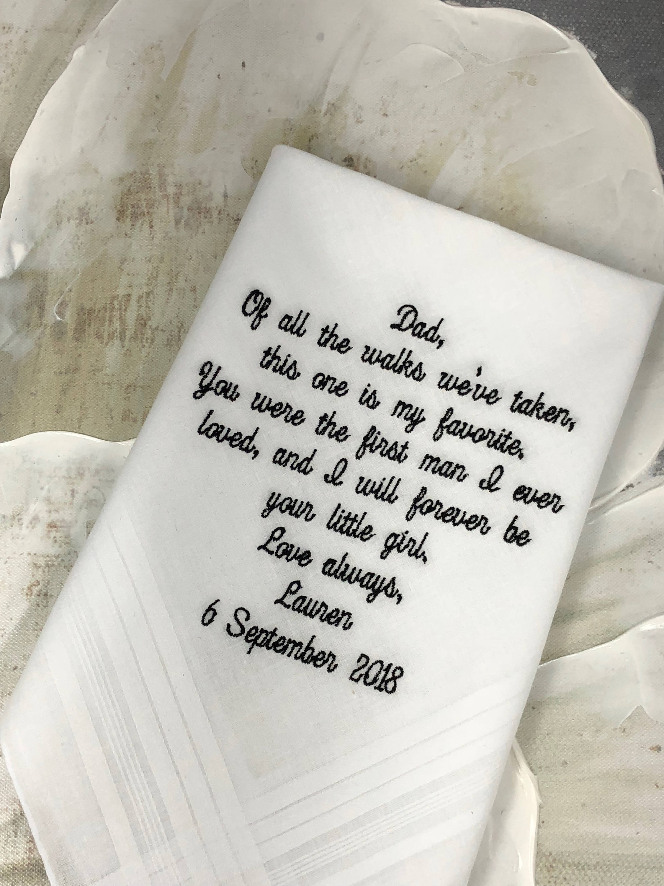 Embroidered Wedding Handkerchief For Father Of The Bride - Wedding Gi…