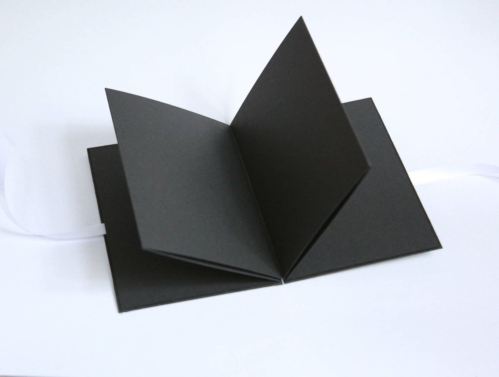 Black Photo Album Accordion Book With Black Pages Guestbook Etsy
