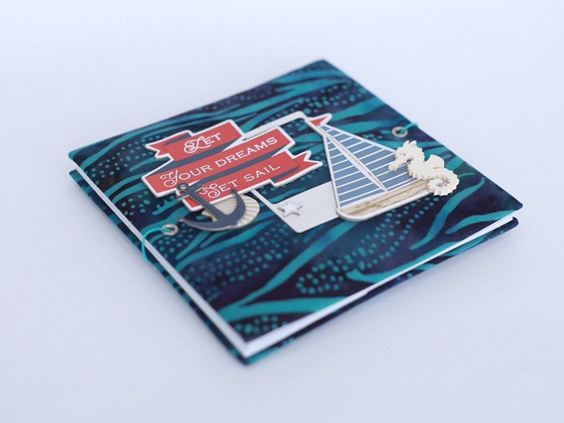Small travel book 6x6 \u0421ruise gift idea Sailing scrapbook album