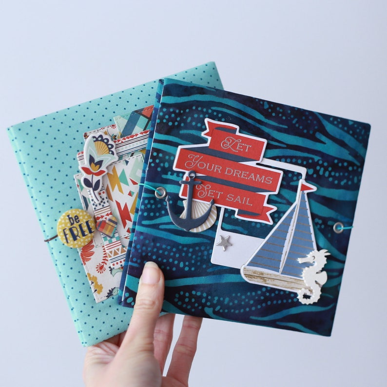 Small travel book 6x6 \u0421ruise gift idea Sailing scrapbook album