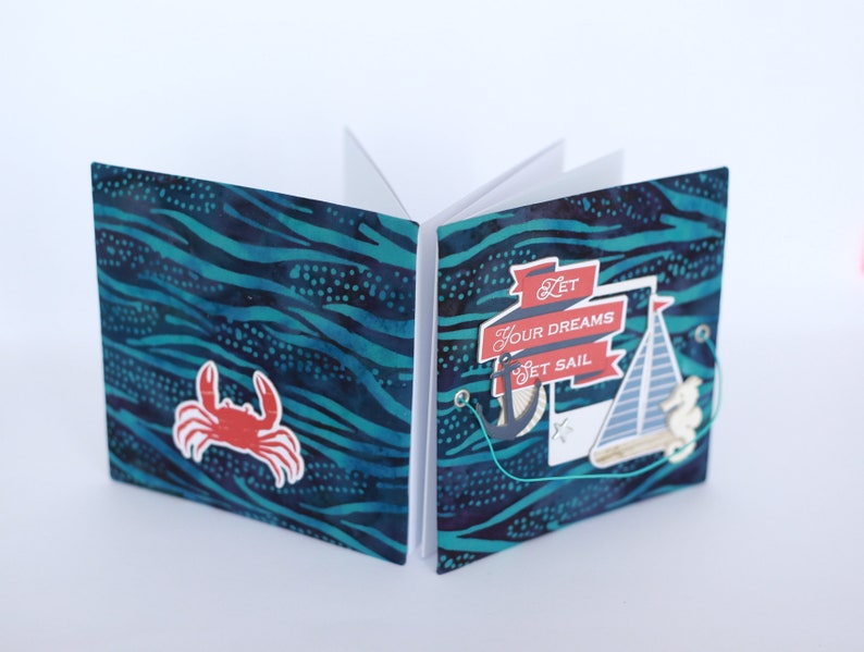 Small travel book 6x6 \u0421ruise gift idea Sailing scrapbook album
