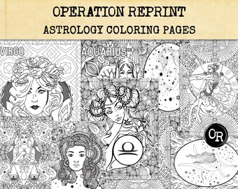 Download Zodiac Coloring Book Etsy