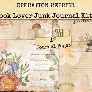 Book Lover Junk Journal Kit, 26 Pages for Author, Writer, Librarian ...