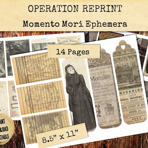 Gothic Ephemera, Momento Mori Vintage Victorian Ephemera Add On, Undertaker, Mourning, JPEG and PDF Digital Download Printable