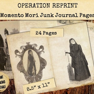 Momento Mori vintage Victorian Junk Journal Pages, Undertaker, Mourning, JPEG et PDF Digital Download Imprimable
