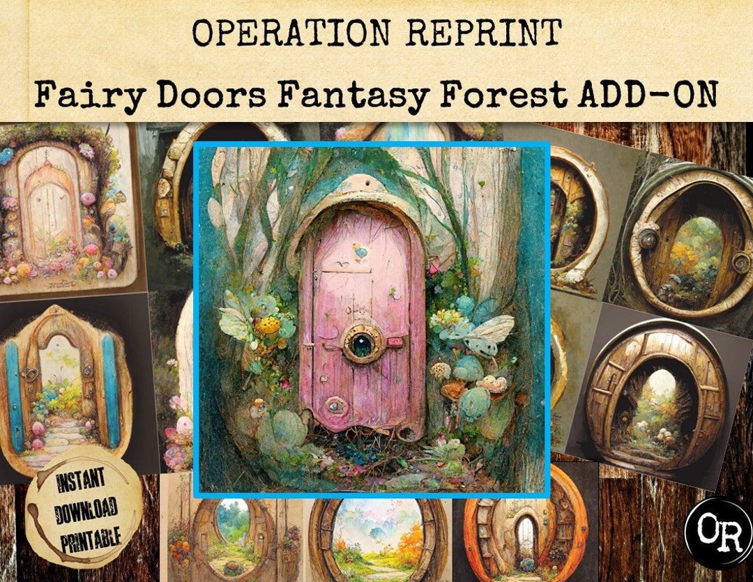 Fantasy Forest Fairy House Doors, 74 Images ADD ON Junk Journal Kit ...