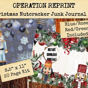 Christmas Nutcracker Ephemera 20 Pages Junk Journal Kit Printable Digital Download