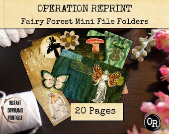 Mini File Folders, Fairy Forest Add On, Ephemera, Fantasy, Embellishment, Printable, Digital Download, PDF, Jpeg