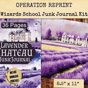 Lavender Chateau Junk Journal Kit, 36 Pages Inspired By Beauty Of France, Digi Kit PDF and JPEG Digital Download Printables