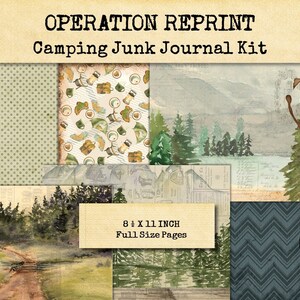 Camping Junk Journal Kit Collage Paper Embellishment and Ephemera Pack ...