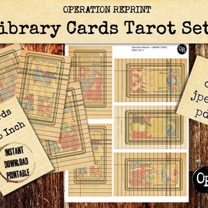 Tarot imprimible n.° 1, tarjetas de biblioteca, adornos para diarios basura, documentos digitales, descargas imprimibles en formato JPG y PDF