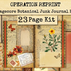 Cottagecore Printable Garden Junk Journal 23 Pages  Botanical Wildflower Aesthetic Digital Download PDF and JPEG