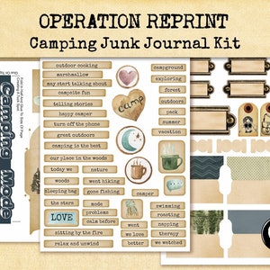 Camping Junk Journal Kit Collage Paper Embellishment and Ephemera Pack ...