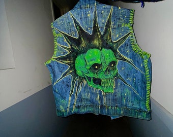 Green Anxiety Skull Vest (L)