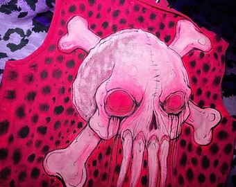 Pink Anxiety Skull Vest (S)