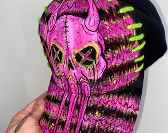 Neon Anxiety Skull Hat