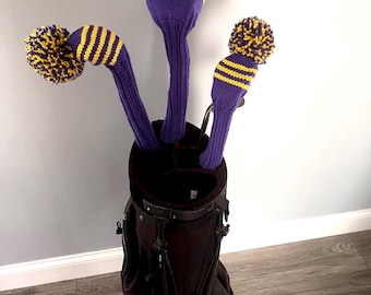 Hand Knit Golf Club Covers Custom Color Golf Headcovers