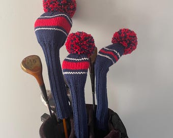 Hand Knit Golf Club Head Covers | 100% Wool  | Custom Colors