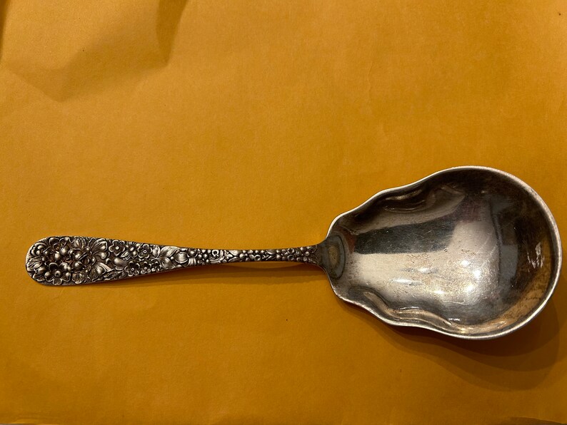 Sterling serving spoon repouse stieff image 5