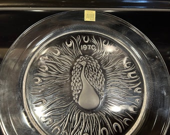 Lalique 1970 peacock plate