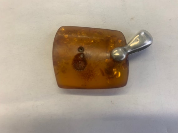 Amber and silver Austrian pendant - image 2