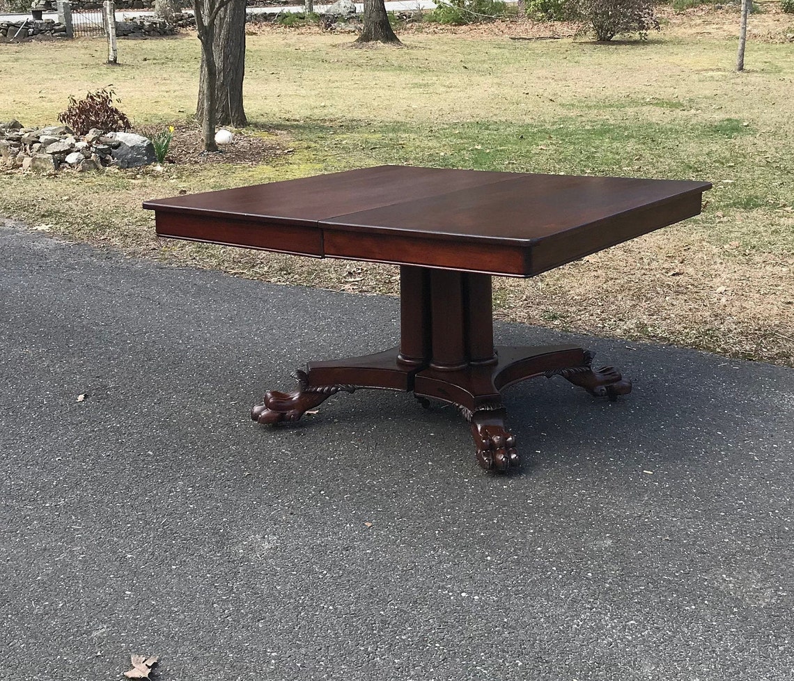 Mahogany Dining Table 54 split pedestal claw foot base Etsy