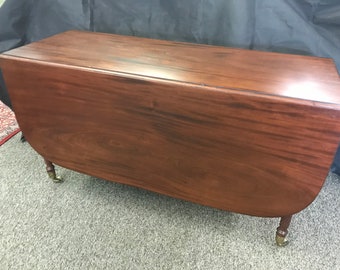 Mahogany drop leaf dining table c1840