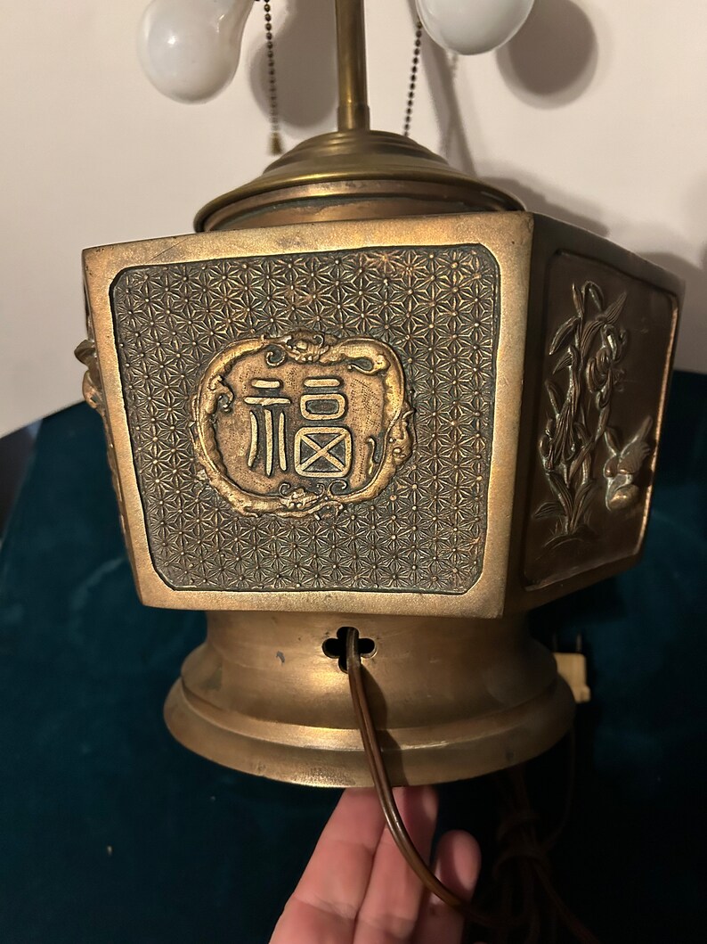 Brass Asian Panel Lamp image 6