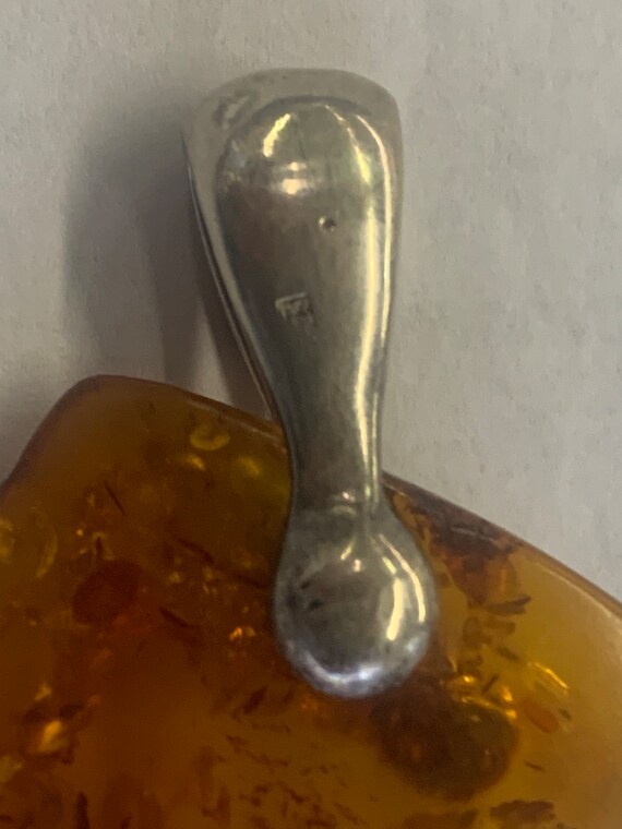 Amber and silver Austrian pendant - image 3