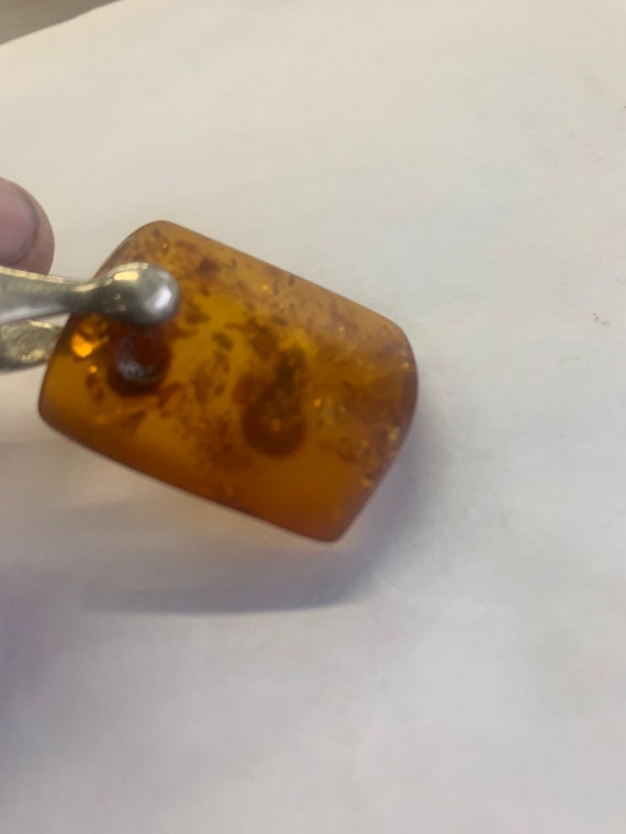 Amber and silver Austrian pendant - image 5