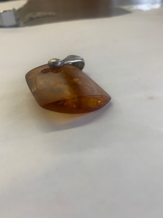 Amber and silver Austrian pendant - image 6