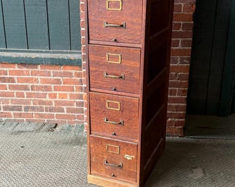 HOLD Antique oak file cabinet Macey