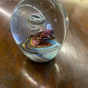 1991 Rebecca Stewart art glass paperweight image 4