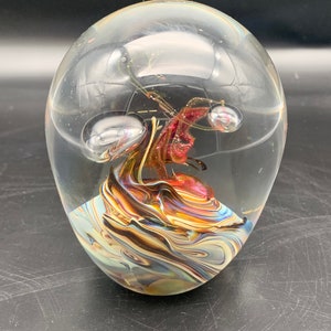 1991 Rebecca Stewart art glass paperweight image 1