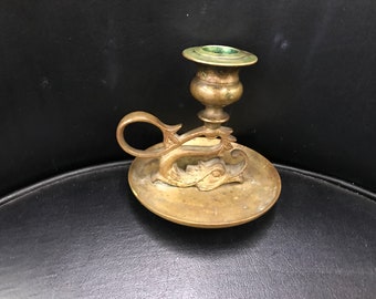 Bronze Dolphin chamber stick or candlestick